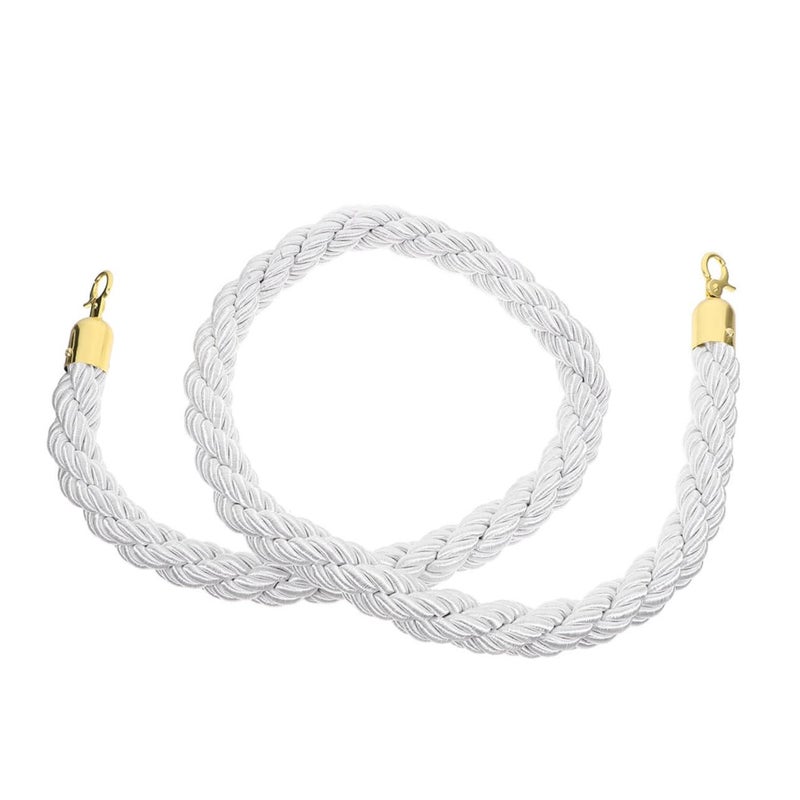 White Crowd Control Stanchion Ropes 1m Safety Queue Barrier For Theaters Hotels Restaurants - Image 1